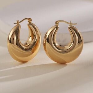 Anthropologie Gold Hoop Earrings